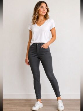Seven7 Gray High-Waist Skinny Stretch Pants — Women’s Size 10